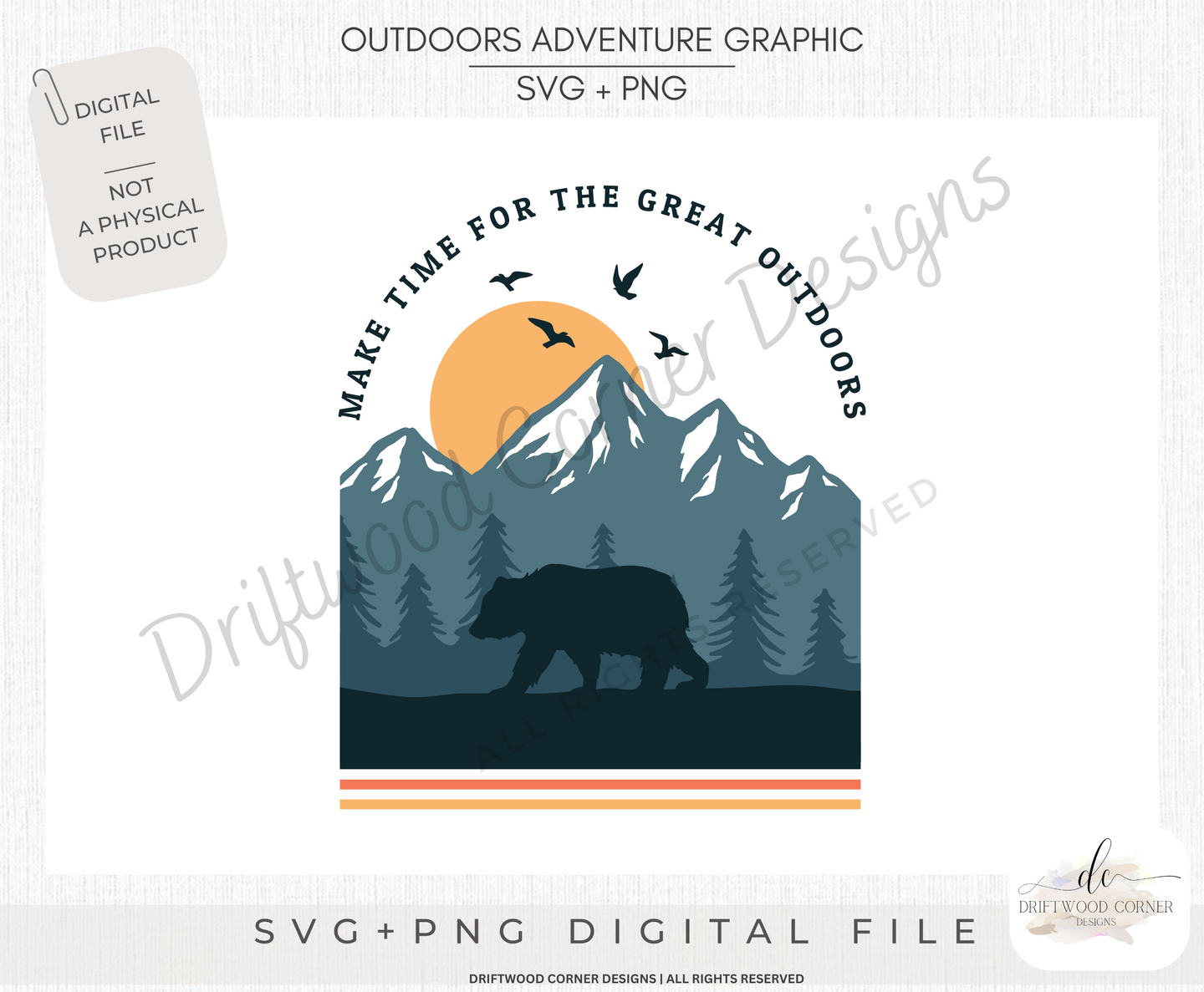 Make Time Outdoors SVG + PNG Graphic File